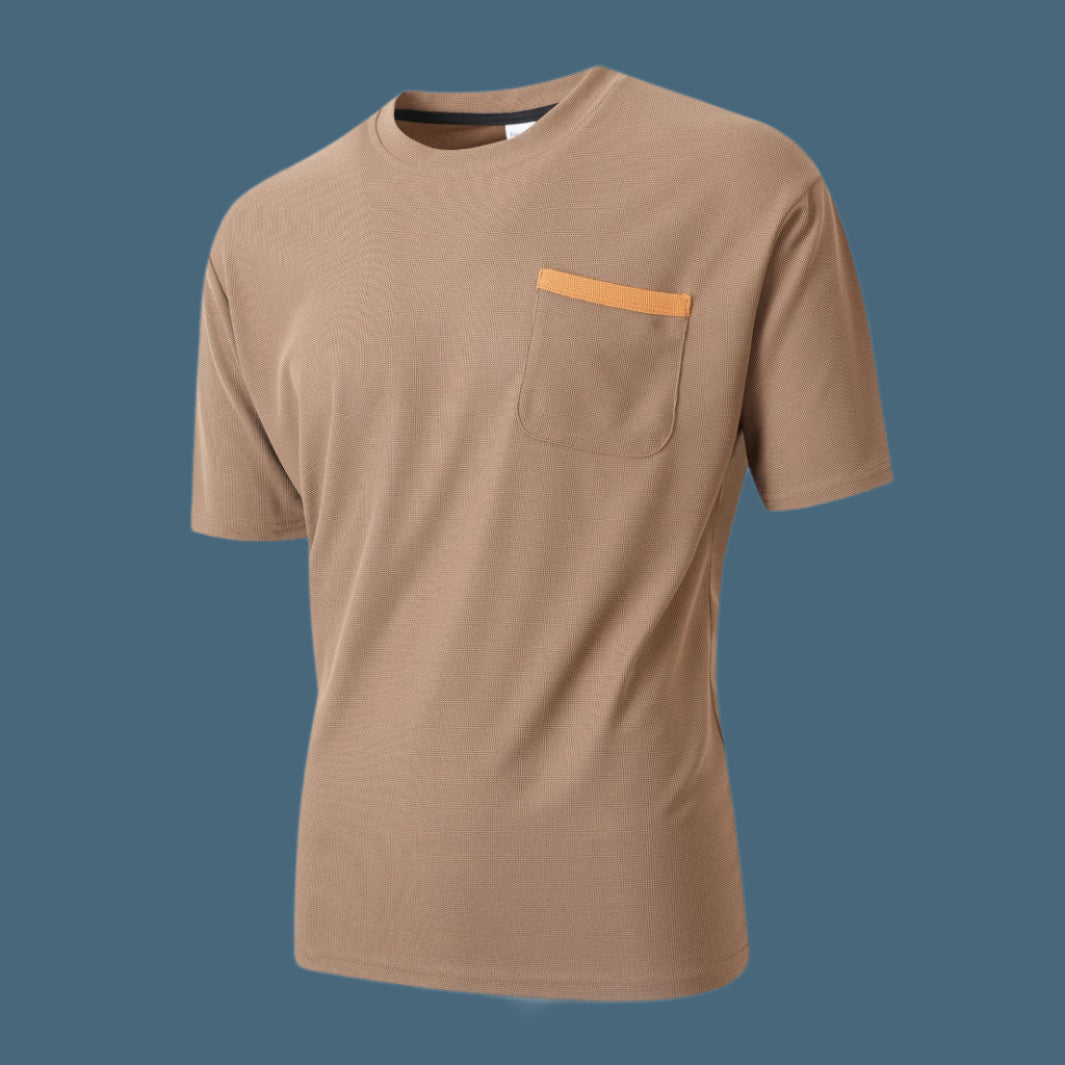 Tyren | Casual T-shirt voor heren – Relaxed fit, ademend katoen, borstzak