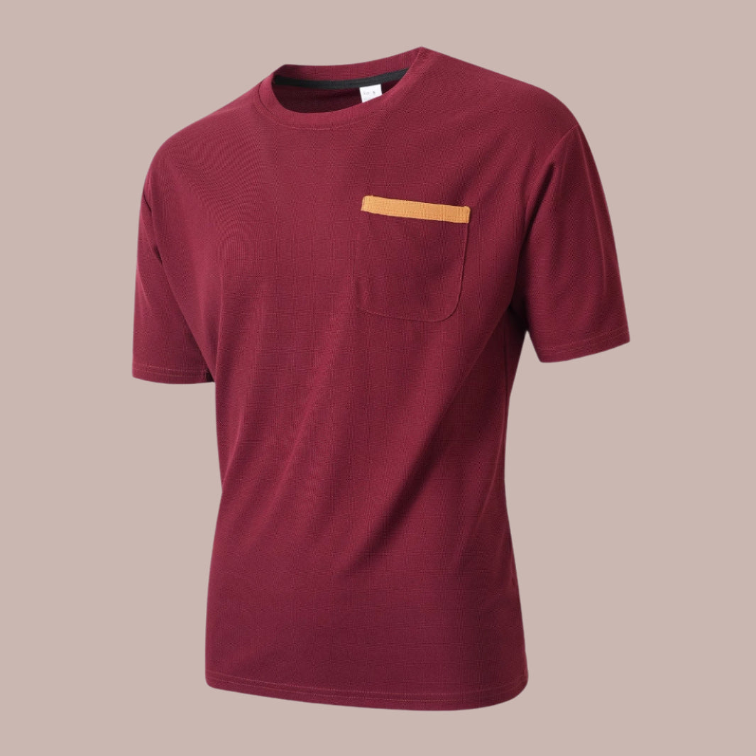 Tyren | Casual T-shirt voor heren – Relaxed fit, ademend katoen, borstzak