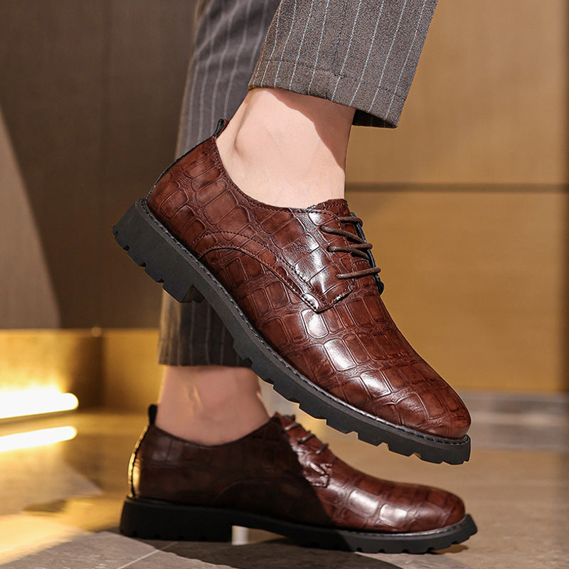 Croxen | Herren-Lederschuhe – Krokodilprägung, formelle Business-Schuhe