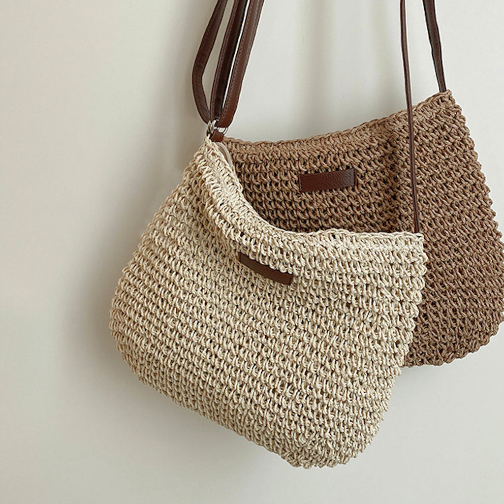 Funa | Rieten crossbodytas – Boho-schoudertas voor dames voor de zomer