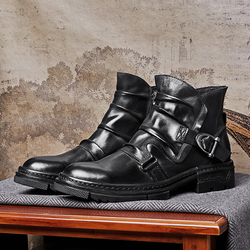 StoneHawk | Robuste Motorradstiefel für Herren, Lederstiefel, strapazierfähig, für Outdoor und Freizeit