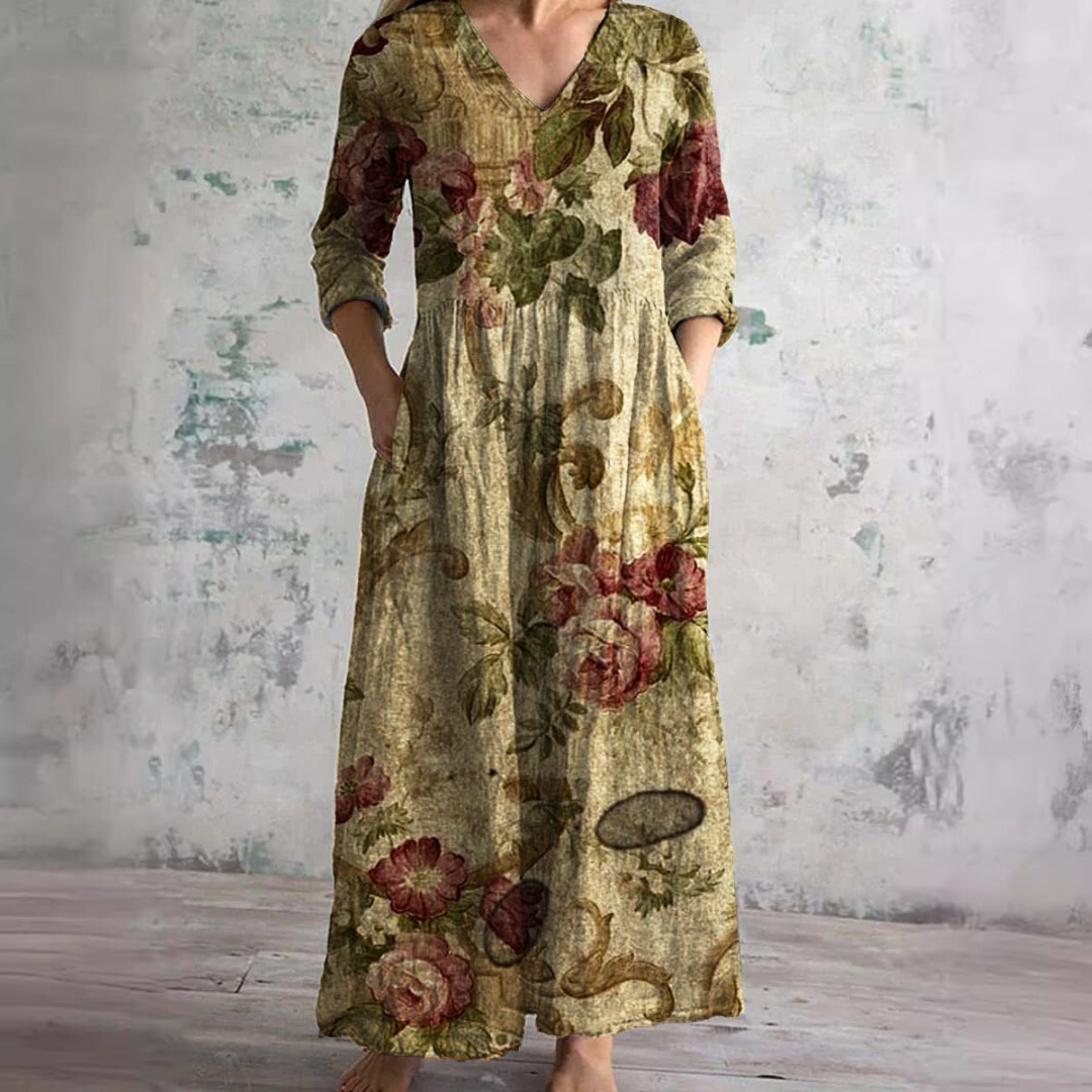 Helyne | Zomerjurk met bloemenprint voor dames – Elegante, soepel vallende zomerjurk