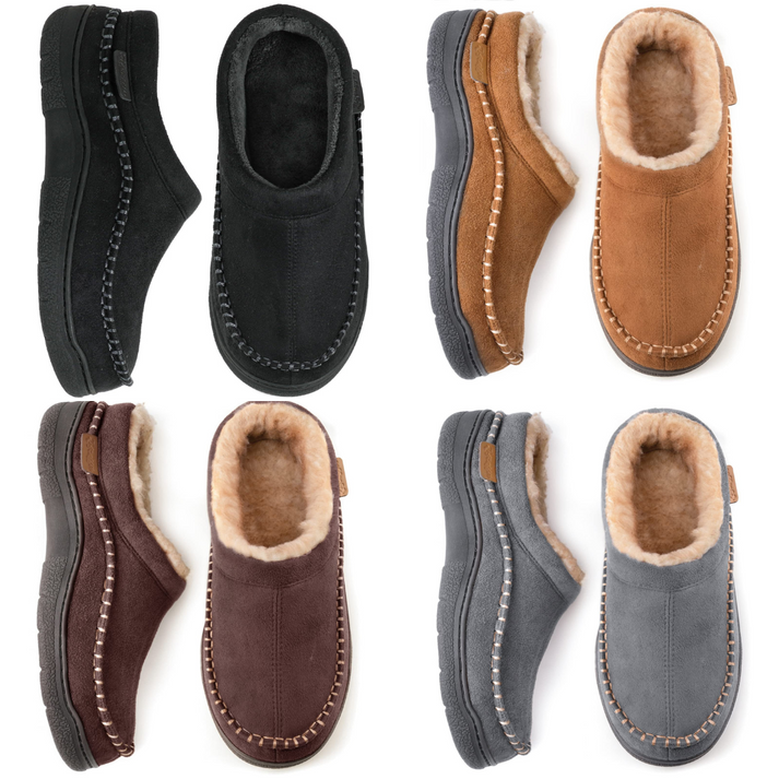 Comfrox | Warm gefütterte Herrenhausschuhe, bequeme Hausschuhe, kuschelige Schuhe für Herbst und Winter