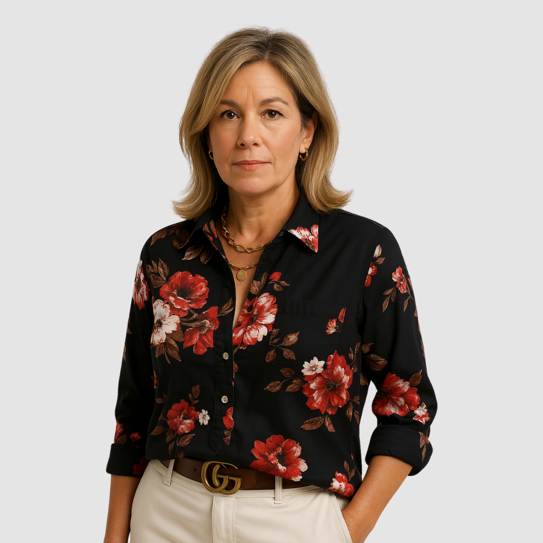 Aelosa | Stijlvolle damesblouse – Casual top met lange mouwen en zakken aan de voorkant