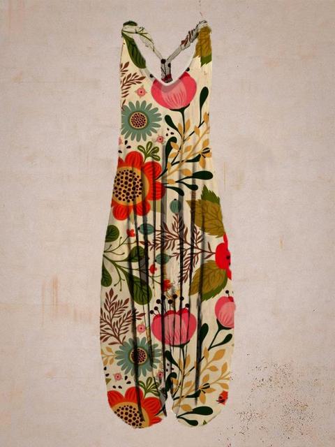 Matika | Jumpsuit, ademend, mouwloos en bedrukt - comfortabel, stijlvol