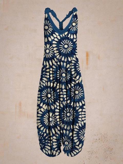 Matika | Jumpsuit, ademend, mouwloos en bedrukt - comfortabel, stijlvol