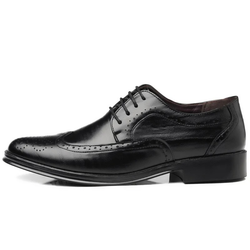 PrestigeStep | Chaussures habillées Oxford Brogue classiques pour hommes - Chaussures formelles à lacets et bout golf