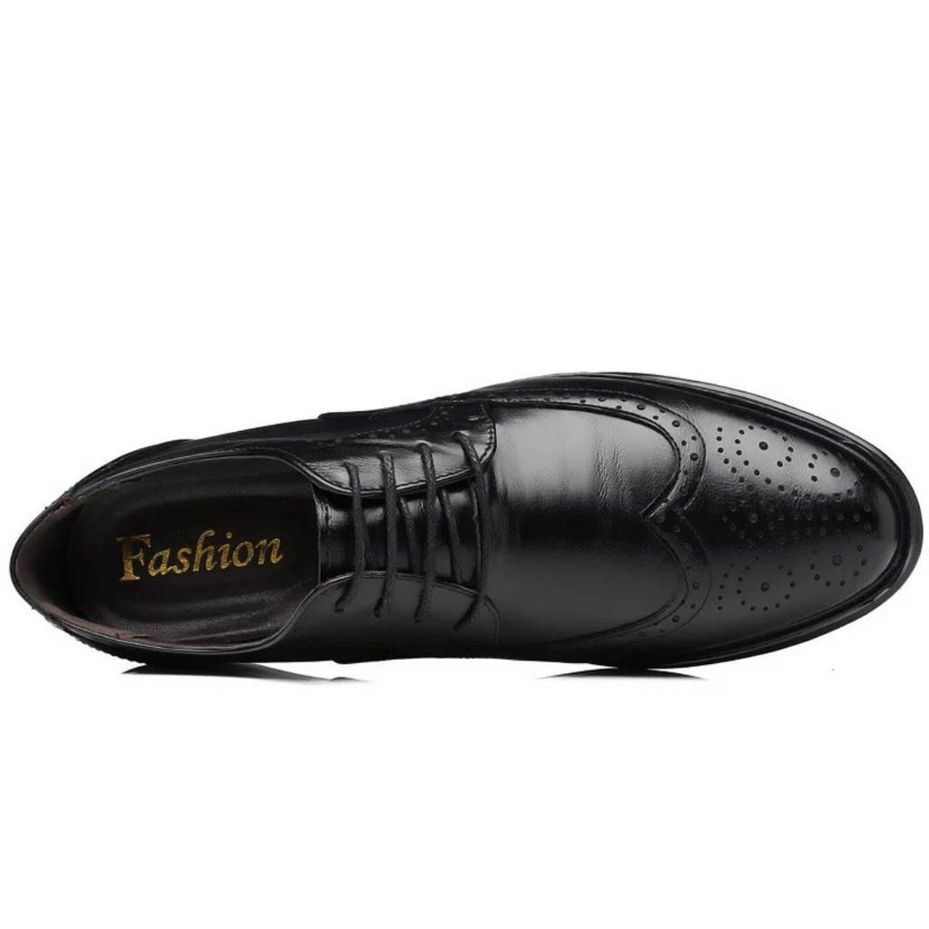 PrestigeStep | Chaussures habillées Oxford Brogue classiques pour hommes - Chaussures formelles à lacets et bout golf