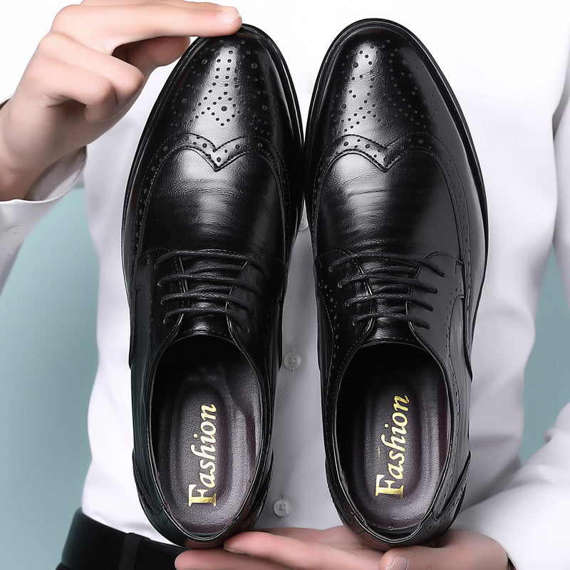 PrestigeStep | Chaussures habillées Oxford Brogue classiques pour hommes - Chaussures formelles à lacets et bout golf