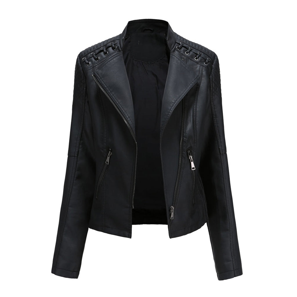 Florenza | Veste de moto en cuir pour femme – Veste de moto élégante à fermeture éclair, vêtement d'extérieur léger et décontracté