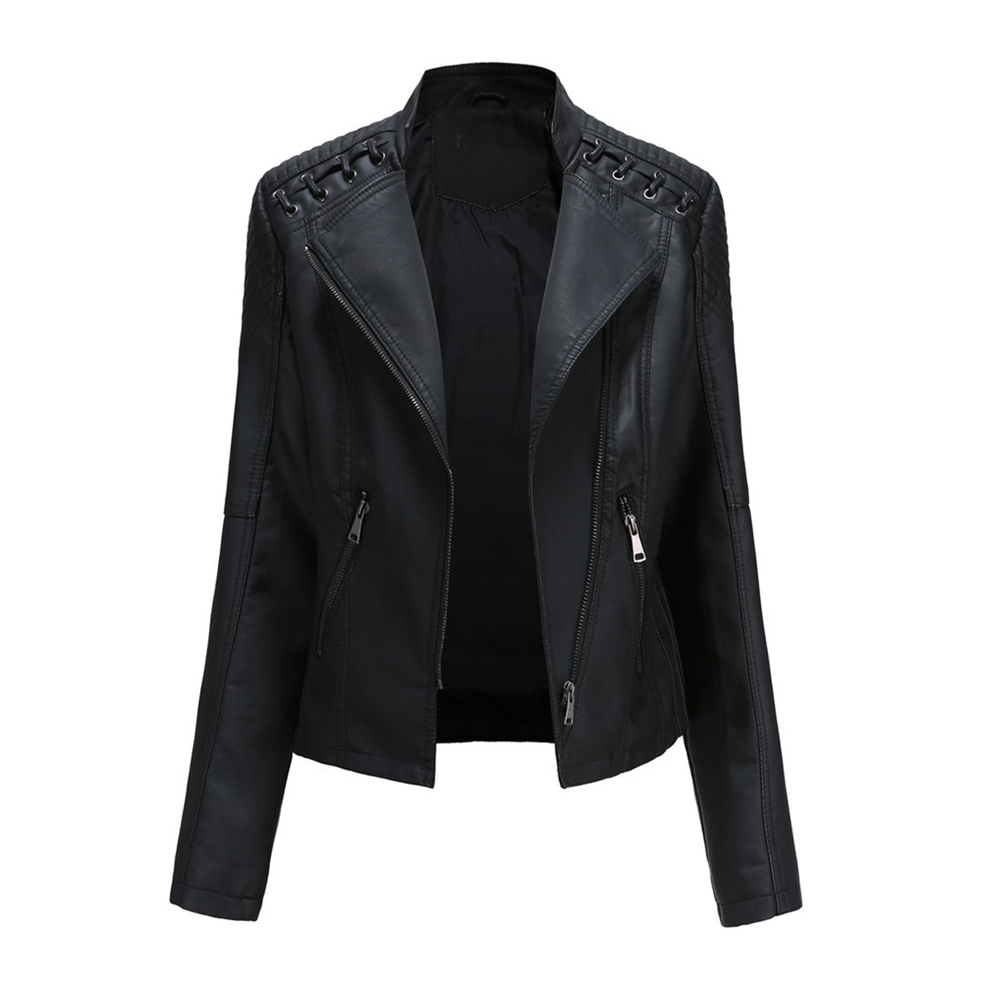 Florenza | Veste de moto en cuir pour femme – Veste de moto élégante à fermeture éclair, vêtement d'extérieur léger et décontracté