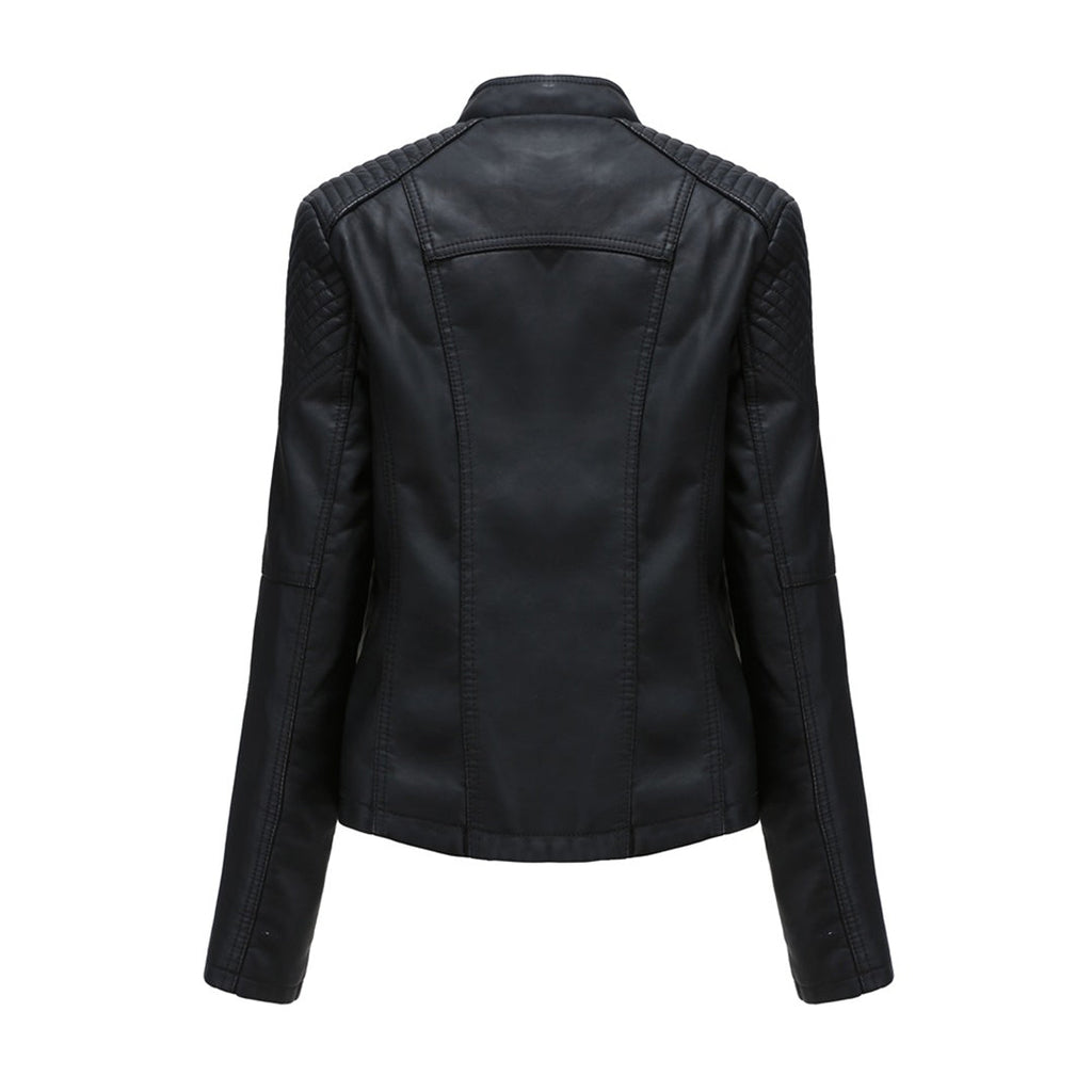Florenza | Veste de moto en cuir pour femme – Veste de moto élégante à fermeture éclair, vêtement d'extérieur léger et décontracté