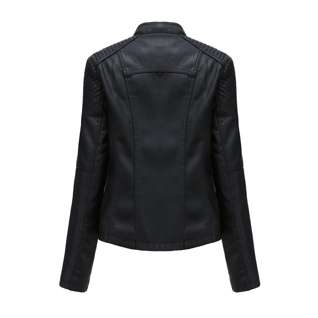 Florenza | Veste de moto en cuir pour femme – Veste de moto élégante à fermeture éclair, vêtement d'extérieur léger et décontracté
