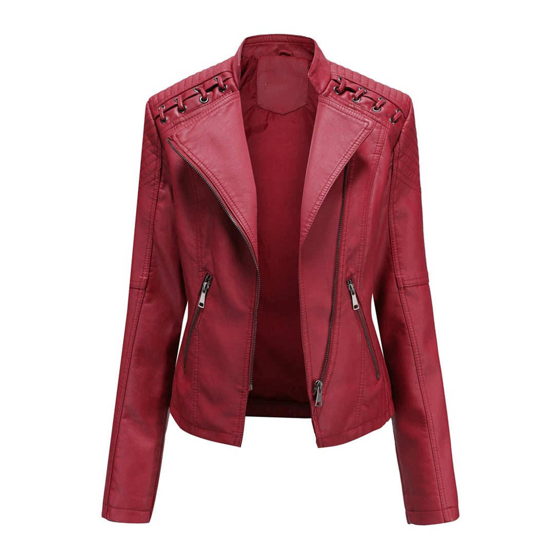Florenza | Veste de moto en cuir pour femme – Veste de moto élégante à fermeture éclair, vêtement d'extérieur léger et décontracté