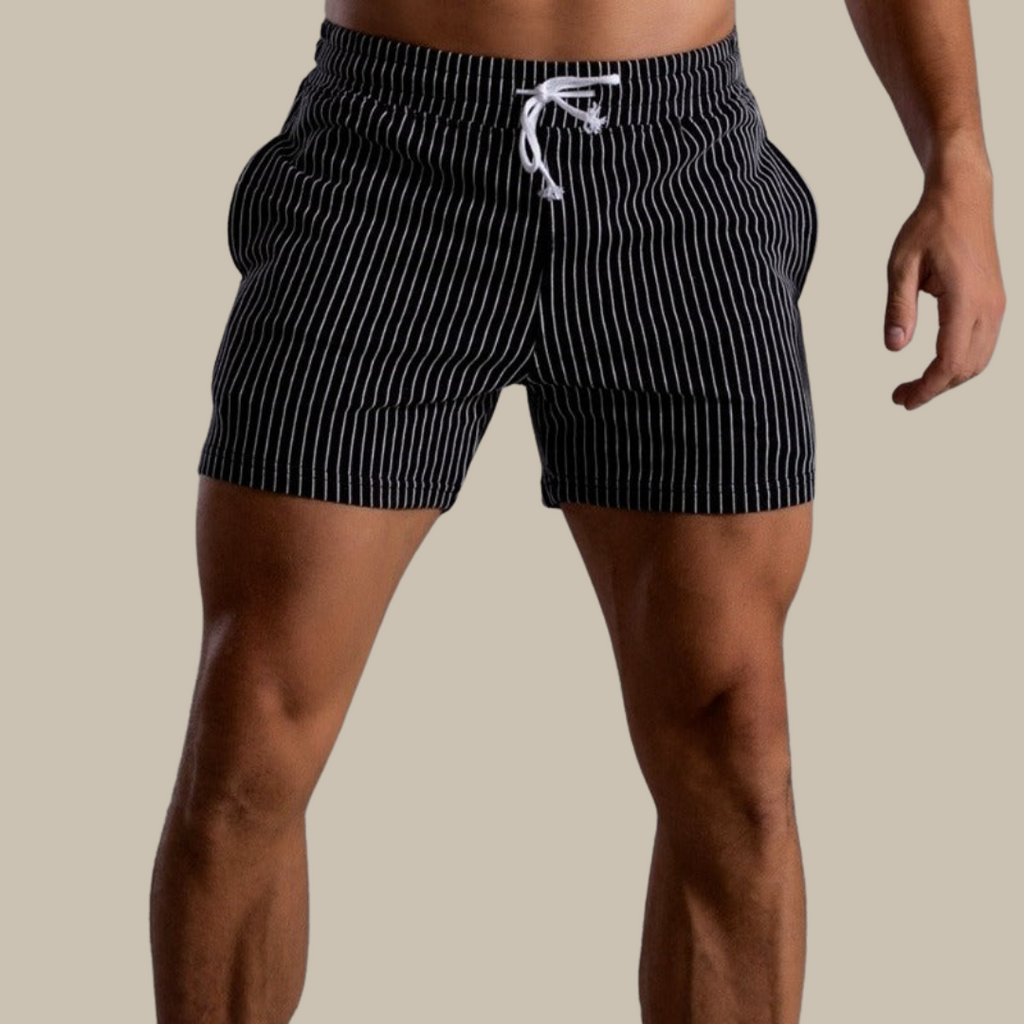 Althar | Zwemshorts voor heren – geribbeld retro-ontwerp, sneldrogende polyester strand-boardshorts