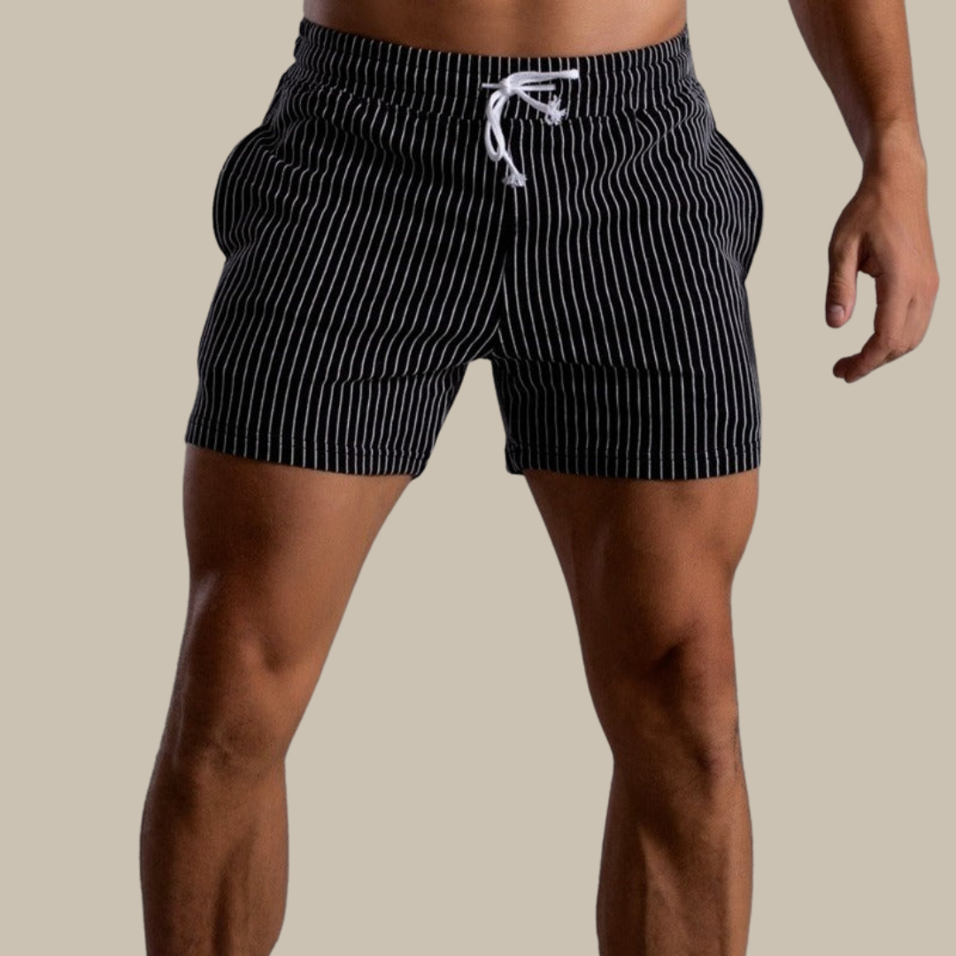 Althar | Zwemshorts voor heren – geribbeld retro-ontwerp, sneldrogende polyester strand-boardshorts