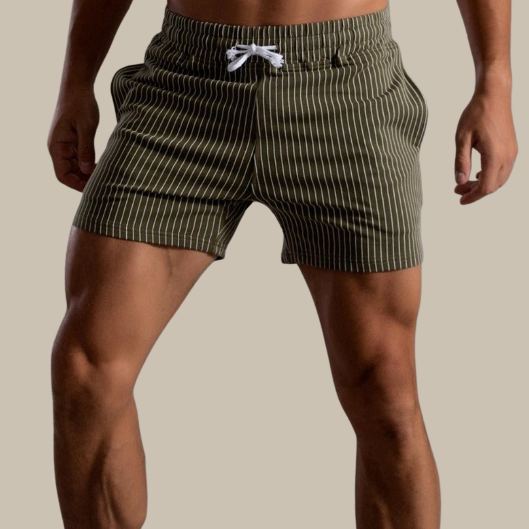 Althar | Zwemshorts voor heren – geribbeld retro-ontwerp, sneldrogende polyester strand-boardshorts