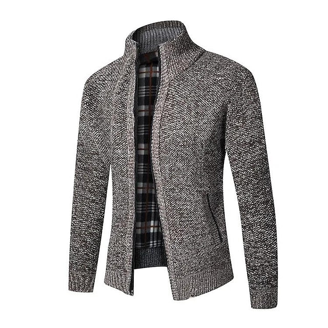 Jarnel | Pull homme en maille avec fermeture éclair et col montant - Un vêtement en maille confortable, chaud, décontracté et élégant