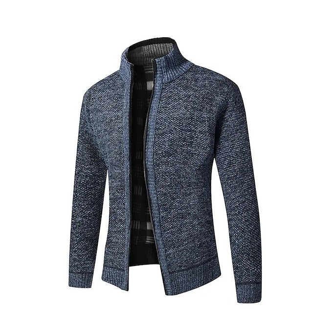 Jarnel | Pull homme en maille avec fermeture éclair et col montant - Un vêtement en maille confortable, chaud, décontracté et élégant