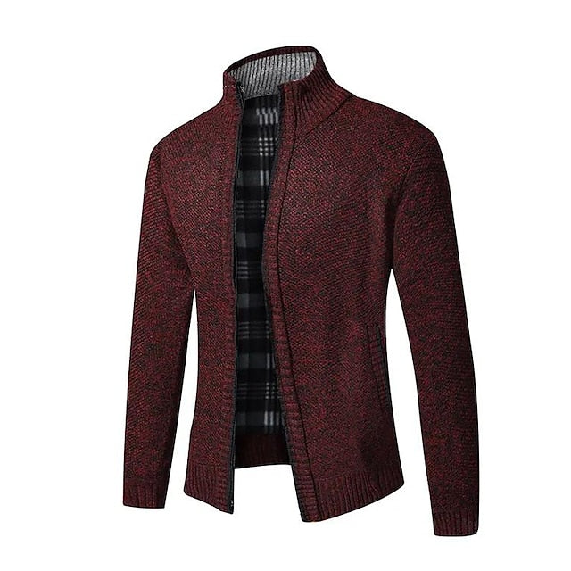 Jarnel | Pull homme en maille avec fermeture éclair et col montant - Un vêtement en maille confortable, chaud, décontracté et élégant