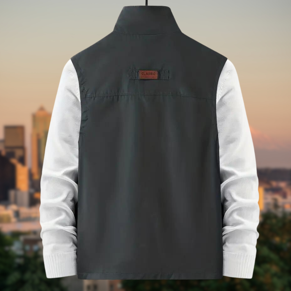 Torsten | Gilet multifonctionnel sans manches à poches multiples pour homme, gilet décontracté d'extérieur