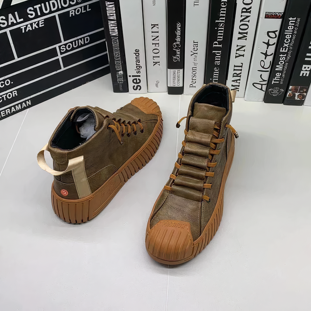 Harroway | Chaussures montantes décontractées en cuir pour homme, baskets élégantes à talons hauts