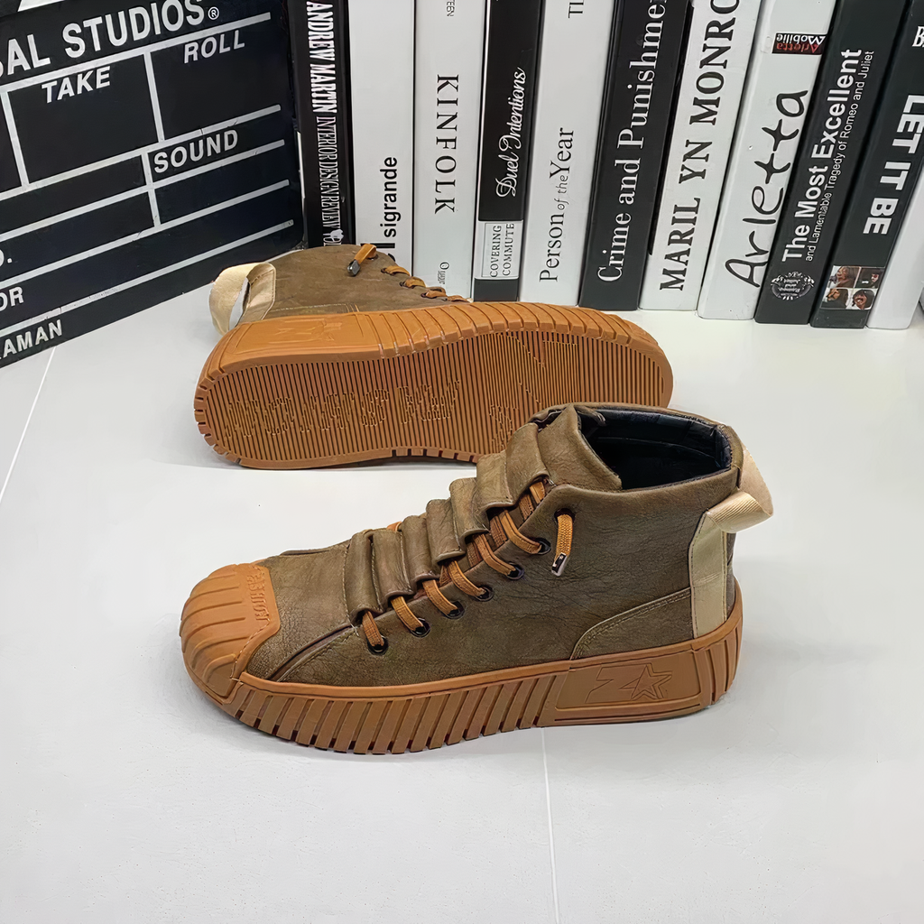 Harroway | Chaussures montantes décontractées en cuir pour homme, baskets élégantes à talons hauts