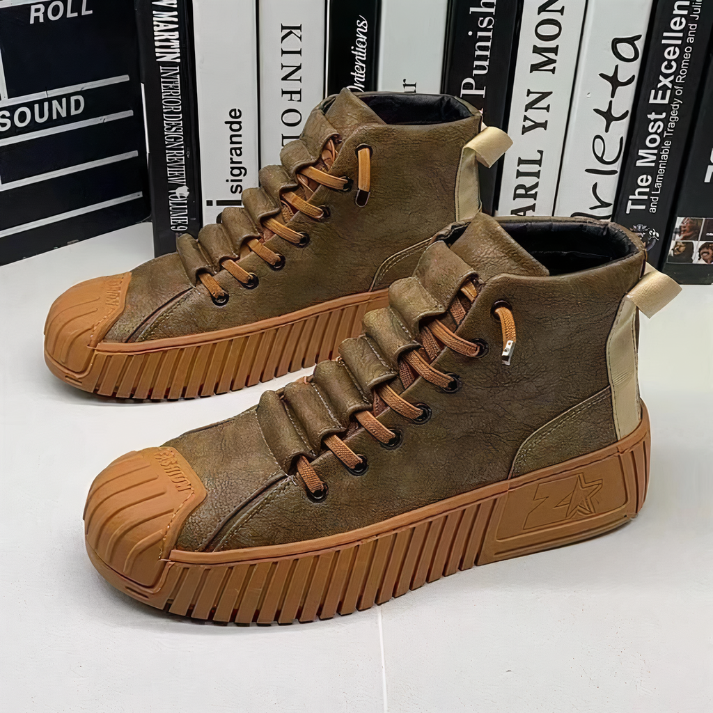 Harroway | Chaussures montantes décontractées en cuir pour homme, baskets élégantes à talons hauts