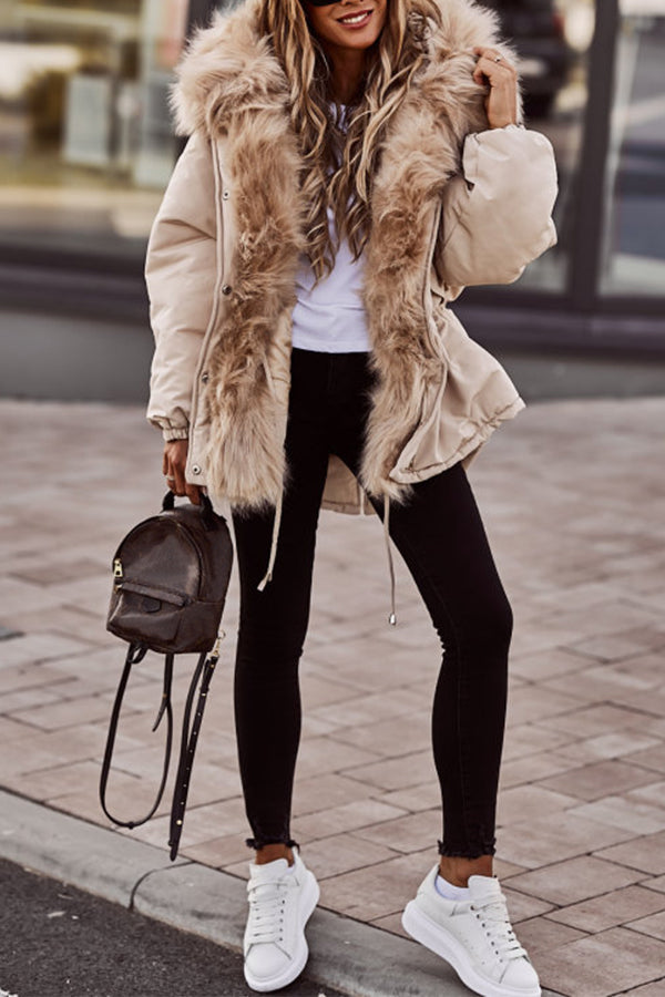 Calira | Parka d'hiver pour femme avec capuche en fausse fourrure - Manteau long élégant, tenue décontractée d'extérieur
