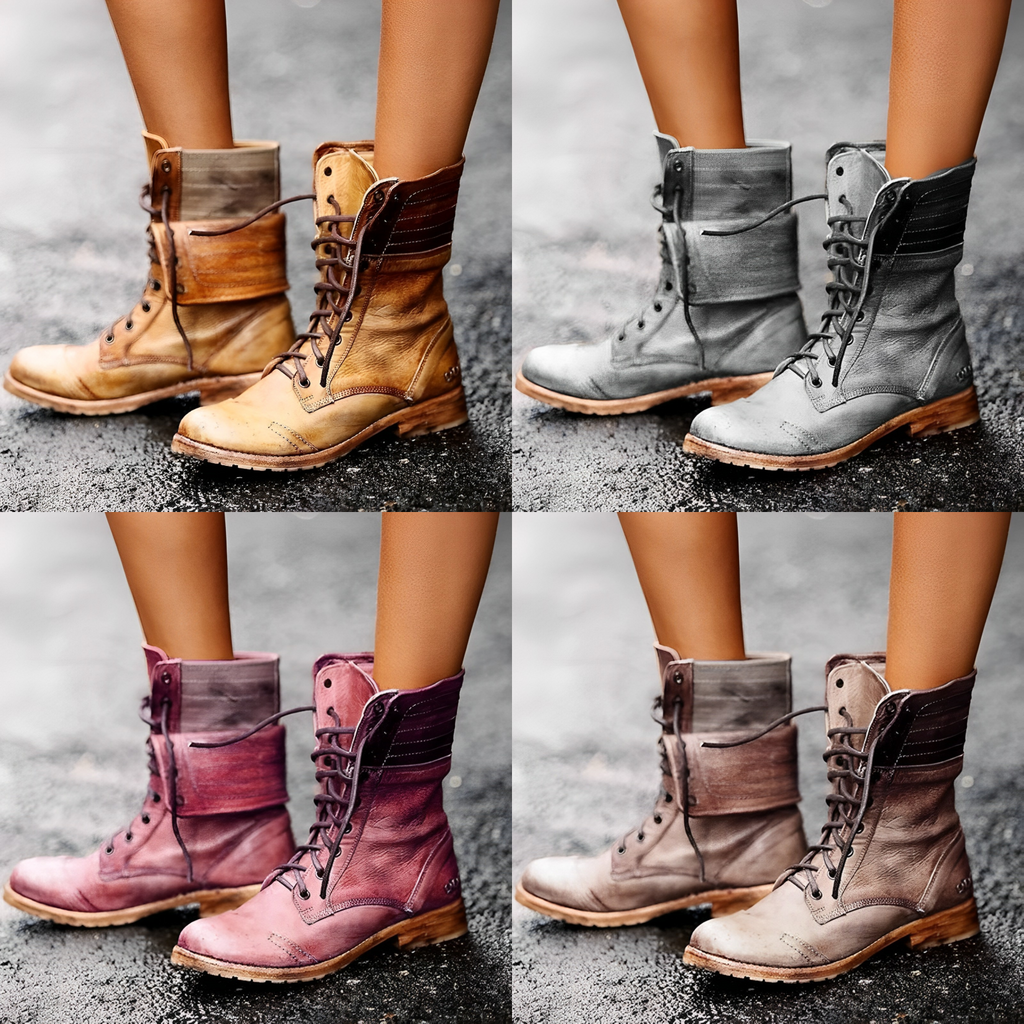 StylaBoot | Leren enkellaarzen voor dames – Duurzaam, comfortabel, slipvast casual- en outdoorschoeisel