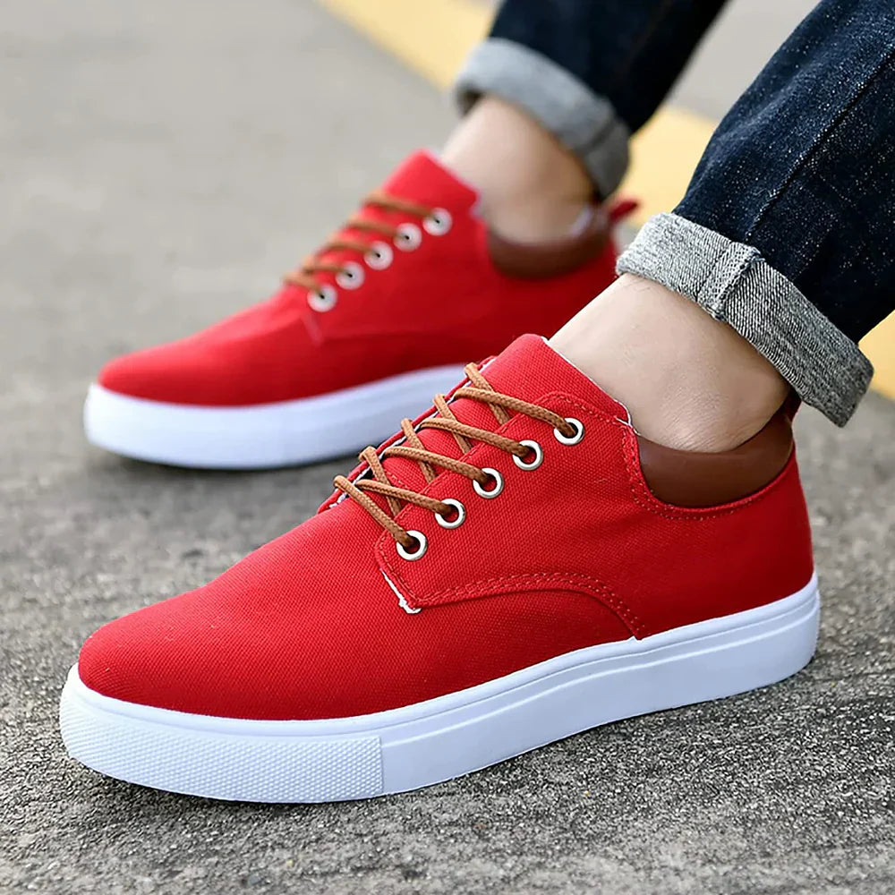 Arkalon | Canvas sneakers voor heren – Casual vetersneakers