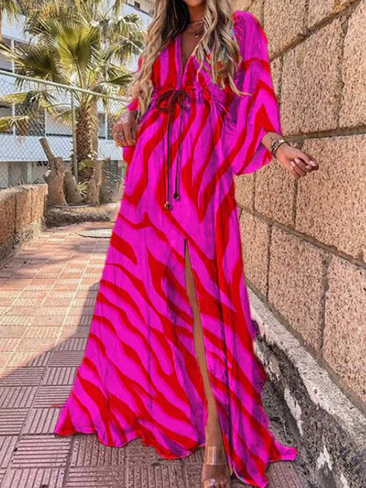 Jyra | Elegante geprinte strandjurk voor dames – zwierige zomerjurk
