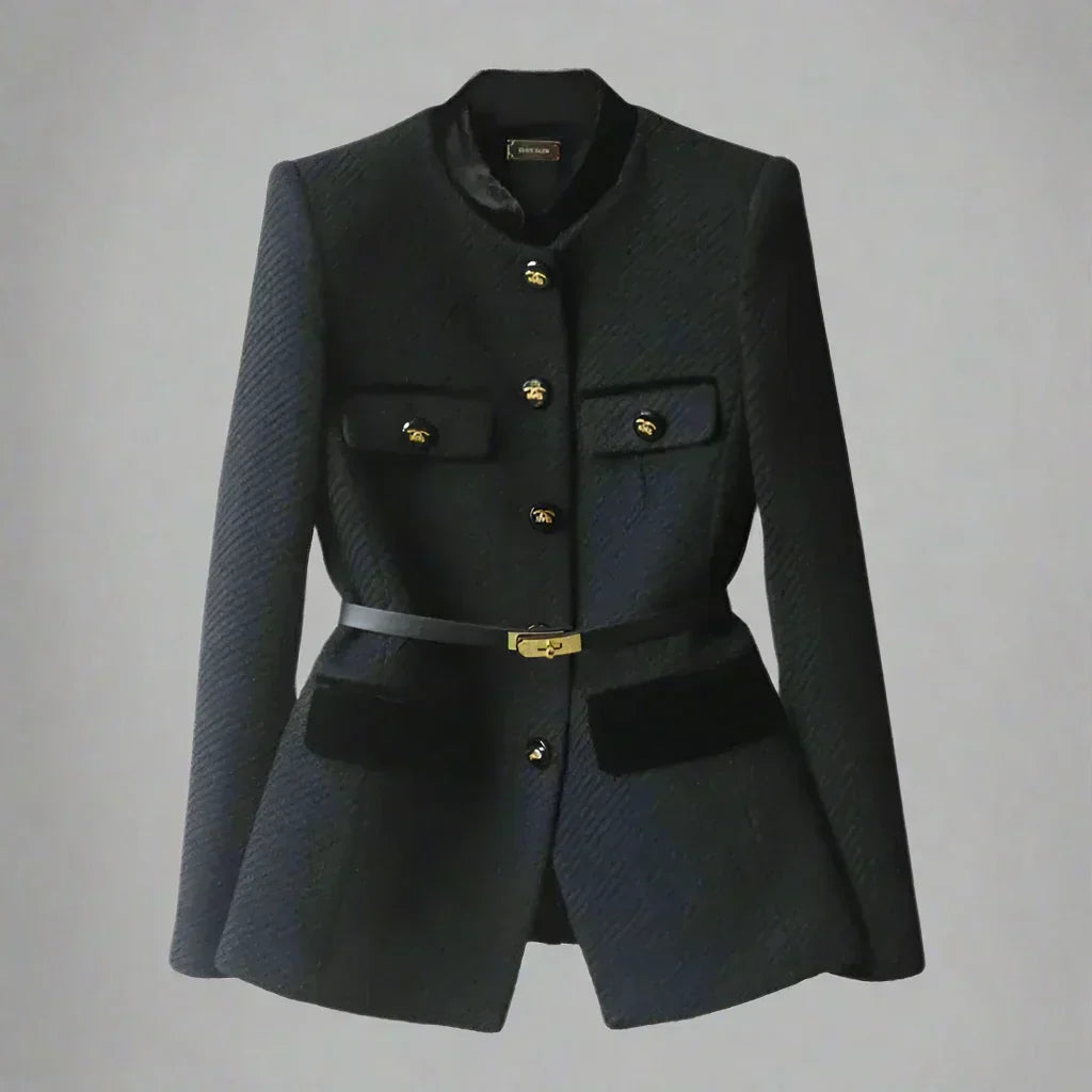 Maelis | Zeitloser Damenmantel, lange Ärmel, klassische Passform, Wollmischung, elegante Oberbekleidung