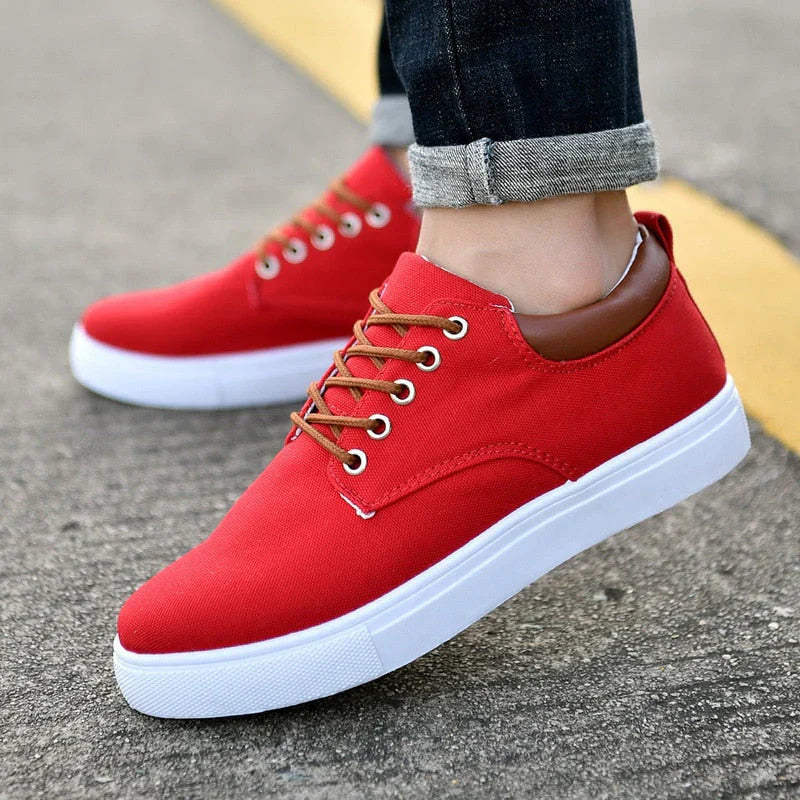 Arkalon | Canvas sneakers voor heren – Casual vetersneakers