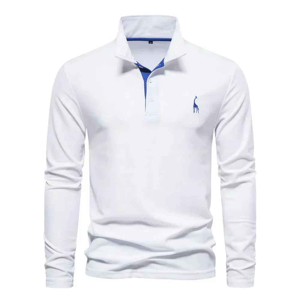 Norvik | Polo met lange mouwen voor heren – Casual regular fit katoenen polo
