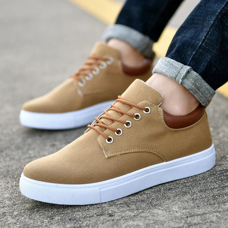 Arkalon | Canvas sneakers voor heren – Casual vetersneakers