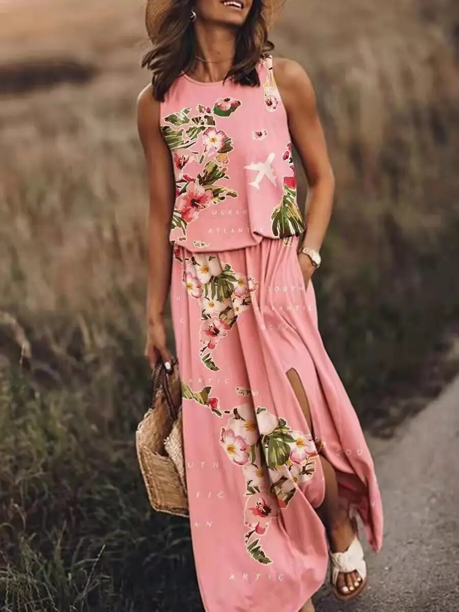 Elyor | Zomerse maxi-jurk voor dames – Elegante mouwloze lange jurk