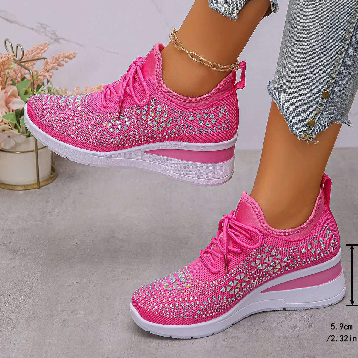 Telira | Lichtgewicht sneakers met sleehak voor dames – Ademende, stijlvolle schoenen voor dagelijks gebruik