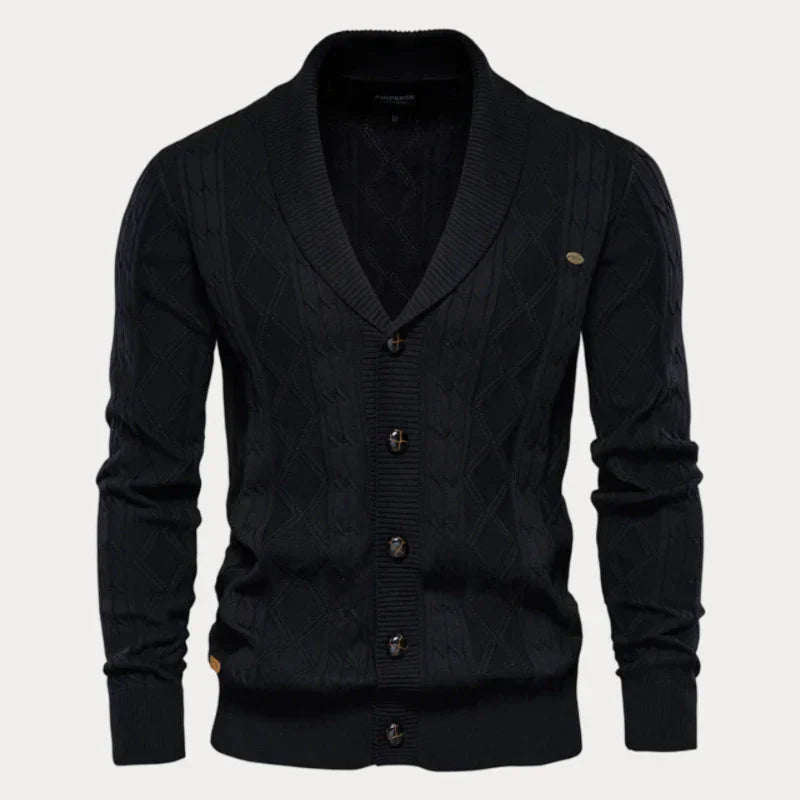 Zorik | Herenvest met knopen – Comfortabele gebreide trui, casual top met lange mouwen om in laagjes te dragen