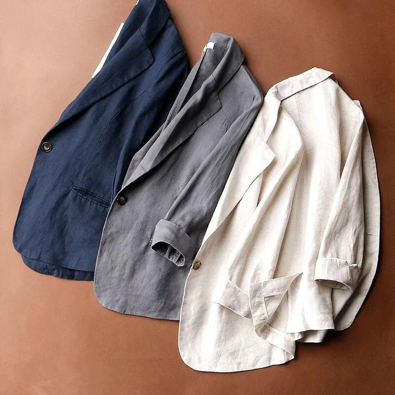 Silvia | Eleganter Leinenblazer für Damen – Leichte, taillierte Jacke für Beruf und Freizeit