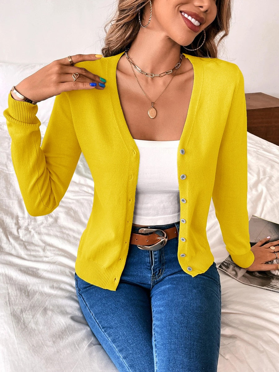Tarah | Lichtgewicht vest met knopen voor dames – klassieke elegante gebreide trui