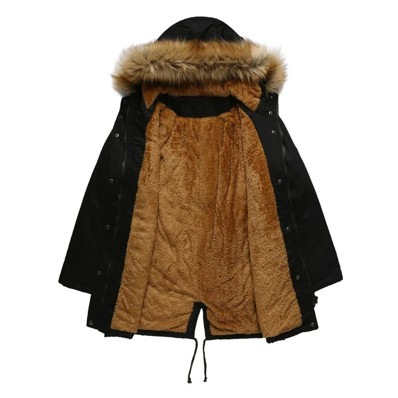 Lieke | Parka d'hiver longue avec col en fausse fourrure, imperméable et coupe-vent, doudoune isolée