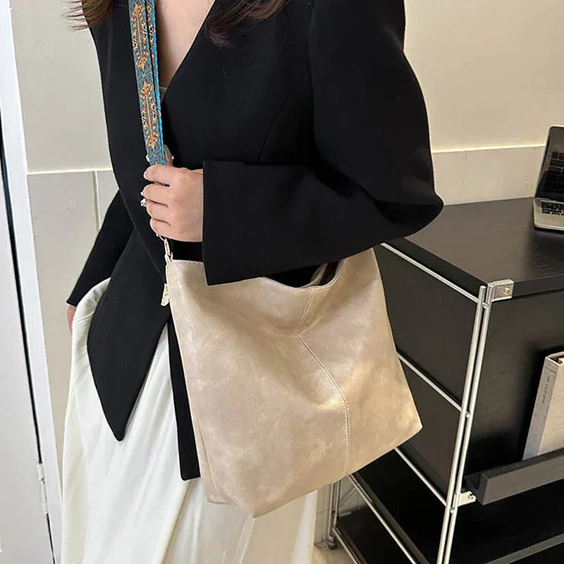 Classtra | Sac bandoulière classique en cuir, bandoulière ajustable à motifs, grande capacité