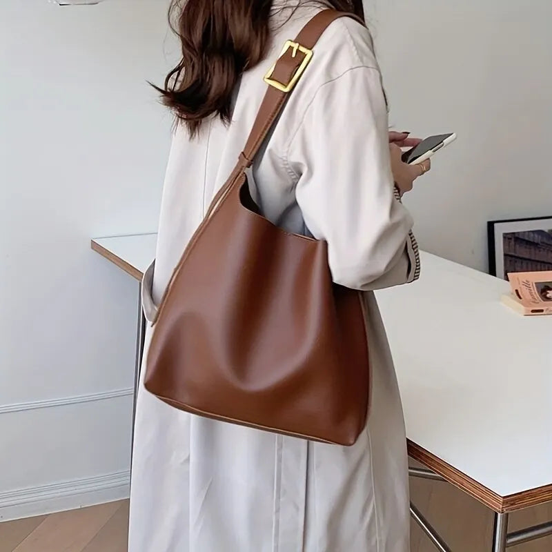 AuraSling | Sac bandoulière en cuir pour femme, sac à main minimaliste de grande capacité, élégant pour un usage quotidien