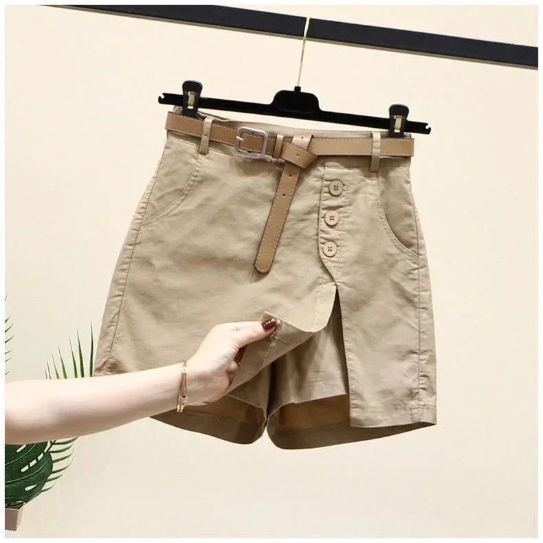 Ryselle | Dames Wickelrok-Short met Knopen en Zakken – Casual Minirok-Short