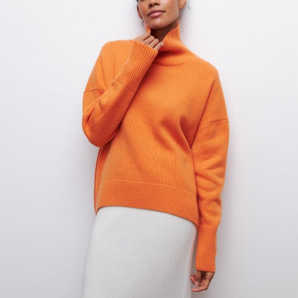 Nerisse | Klassischer Rollkragenpullover für Damen, lockere Passform, weiches Strickmaterial, lässiges Oberteil für Herbst und Winter