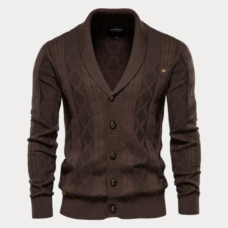 Zorik | Herenvest met knopen – Comfortabele gebreide trui, casual top met lange mouwen om in laagjes te dragen