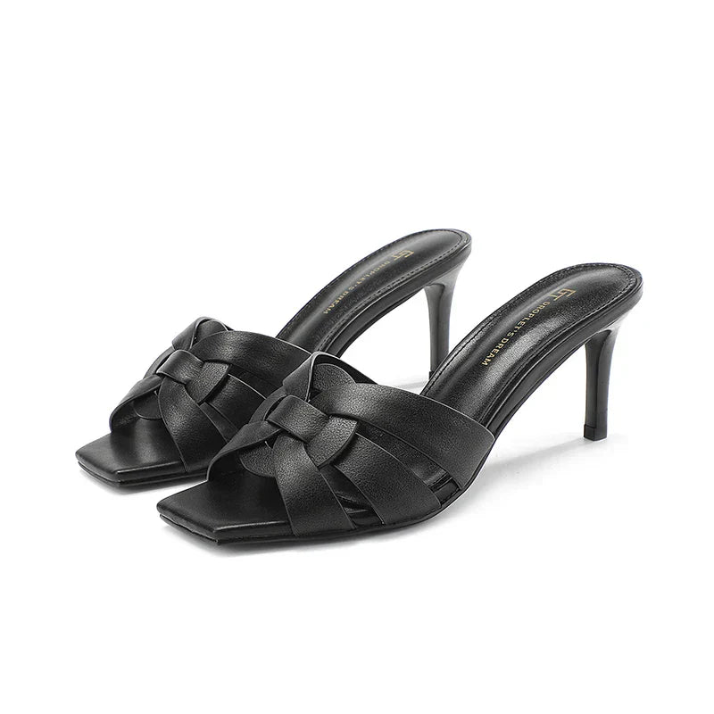 Galiora | Leren muiltjes met hak voor dames – Elegante instapschoenen