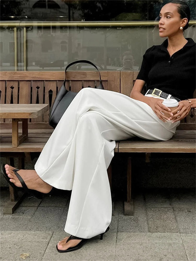 Kian | Dames casual witte chino – lichtgewicht slim fit katoenen stretch broek