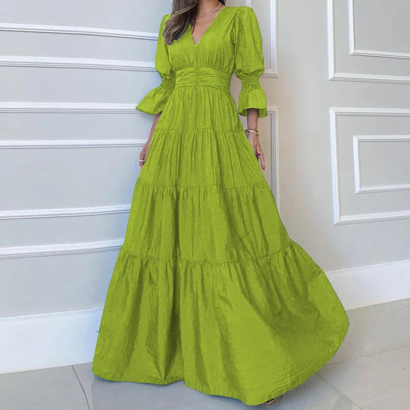 Aivy | cLange, elegante jurk voor dames – Gedrapeerde, zwierige maxi-avondjurk